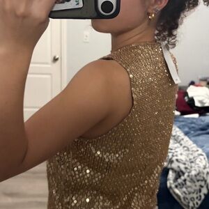 Mango Gold Sequin Camisole